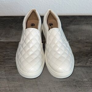 Quilted White Slip-On Sneakers